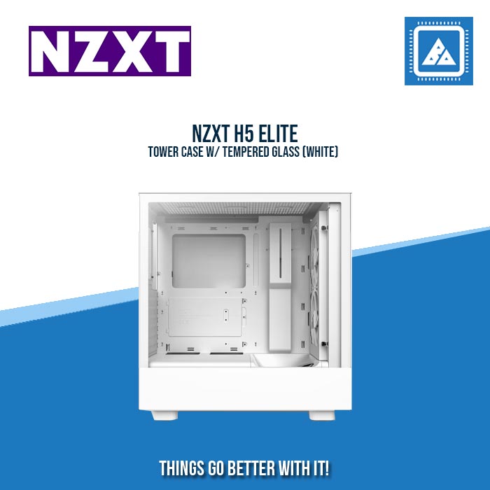 NZXT H5 ELITE MID TOWER CASE W/ TEMPERED GLASS (WHITE/BLACK) NZXT H5 ELITE MID TOWER CASE W/ TEMPERED GLASS (WHITE/BLACK)